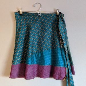 Reversible Green Mini Skirt